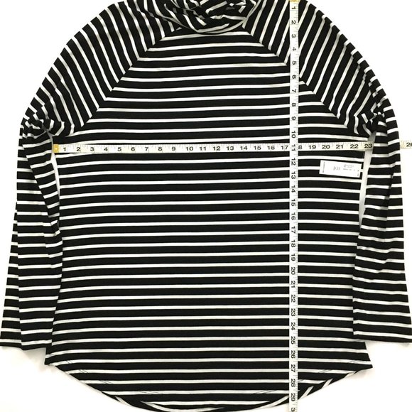NEW! OLD NAVY Black White Stripe Raglan Lightweight Jersey Turtleneck - XXL Tall - Picture 4 of 5